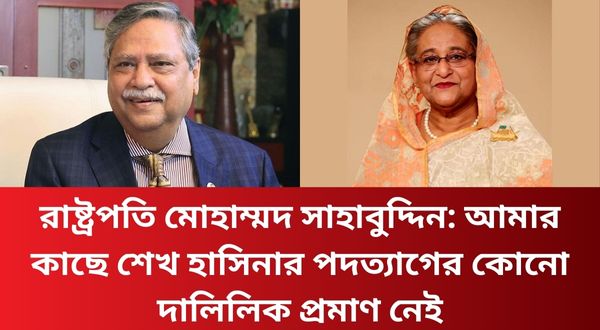 রাষ্ট্রপতি মোহাম্মদ সাহাবুদ্দিন: আমার কাছে শেখ হাসিনার পদত্যাগের কোনো দালিলিক প্রমাণ নেই