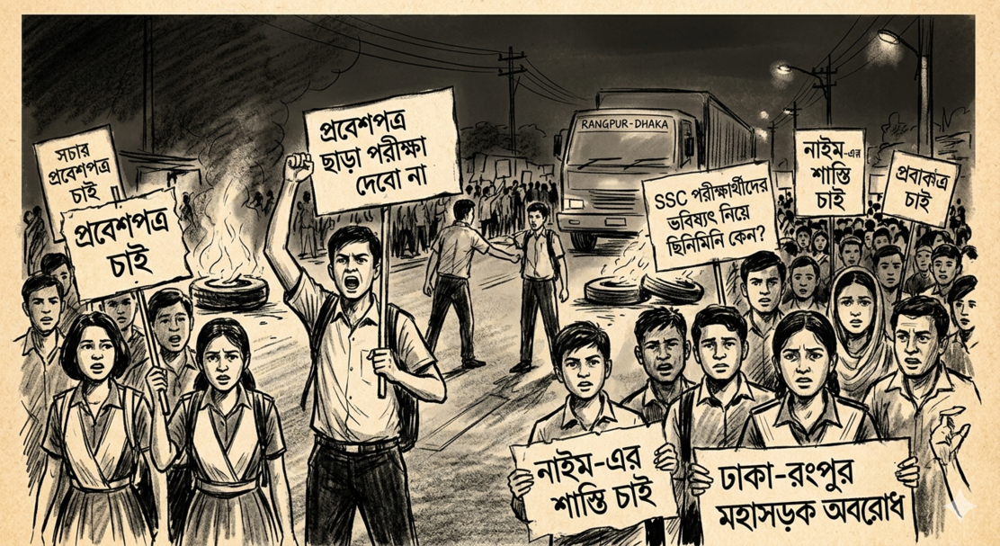 এসএসসি প্রবেশপত্র বিক্ষোভ