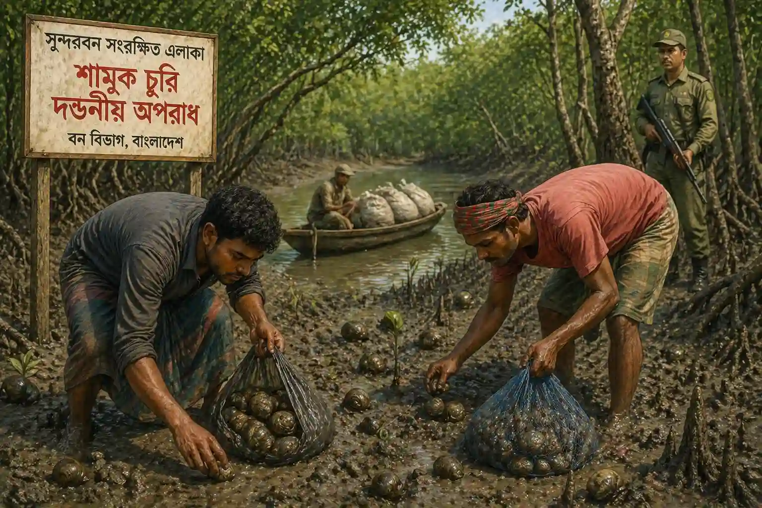 বিপুল পরিমাণ শামুক উদ্ধার