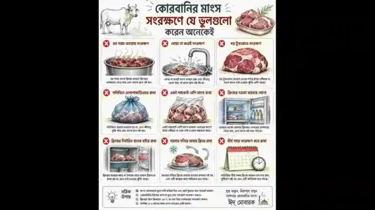 কোরবানির মাংস সংরক্ষণে ভুল এড়াতে যা করবেন
