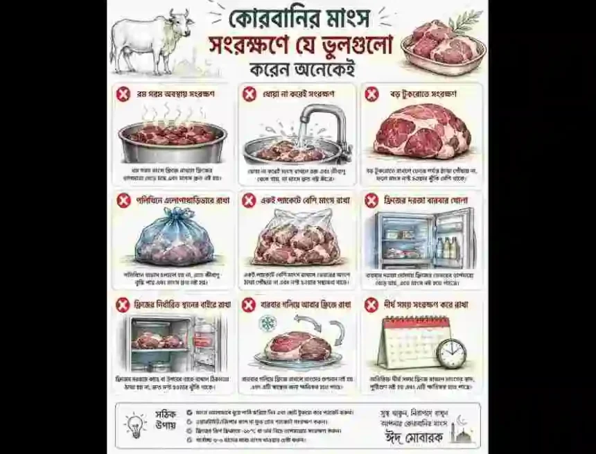 কোরবানির মাংস সংরক্ষণে ভুল