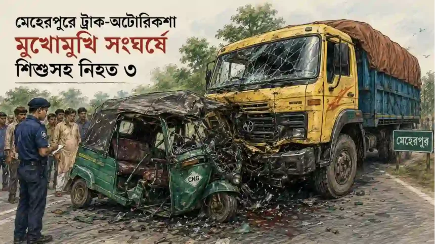 634 গাংনীতে ট্রাক ও অটোরিকশা সংঘর্ষ