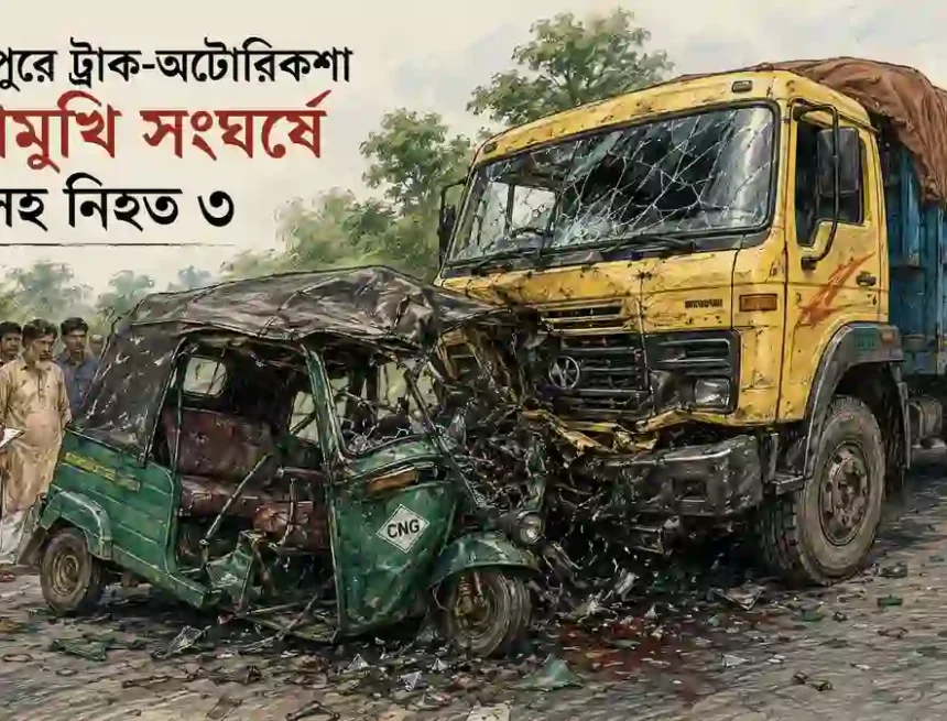 গাংনীতে ট্রাক ও অটোরিকশা সংঘর্ষ