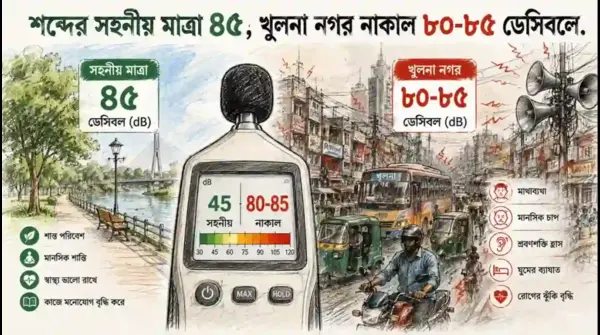খুলনায় শব্দদূষণের ভয়াবহ চিত্র ও জনস্বাস্থ্যের ঝুঁকি