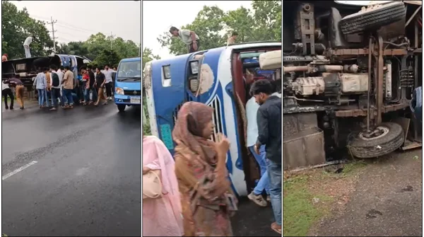 গাজীপুরে বিশ্ববিদ্যালয় বাস দুর্ঘটনা
