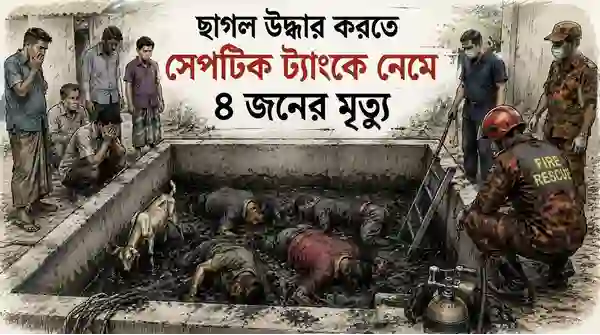 মধুপুরে সেপটিক ট্যাংকে ৪ জনের মৃত্যু: ছাগল উদ্ধার ট্র্যাজেডি