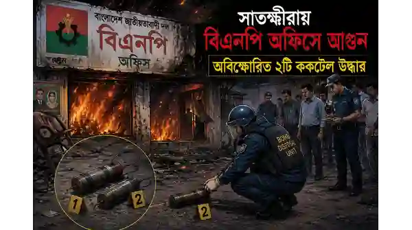 দুদলী বিএনপি অফিসে আগুন: উদ্ধার দুটি ককটেল