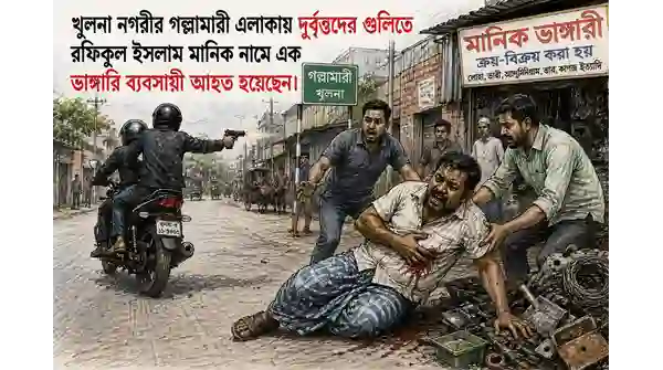 খুলনায় দুর্বৃত্তদের গুলিতে ব্যবসায়ী আহত: চাঞ্চল্য